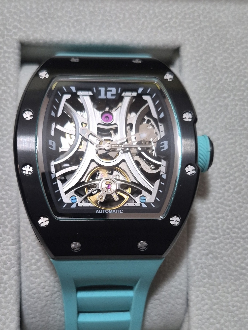 Invicta Prime Drift Teal and Black Skeleton Automatic Watch